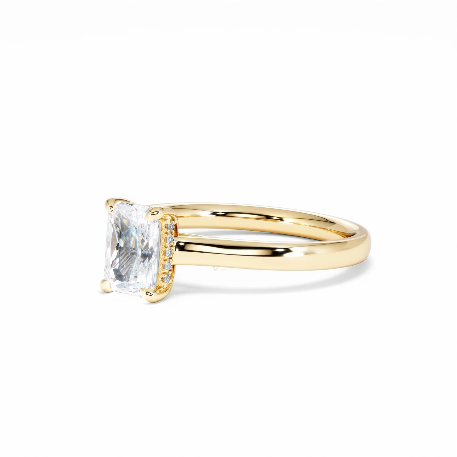 Amora Radiant 1.00ct Hidden Halo Lab Diamond Engagement Ring F/VS1 Set in 18K Gold - Image 81