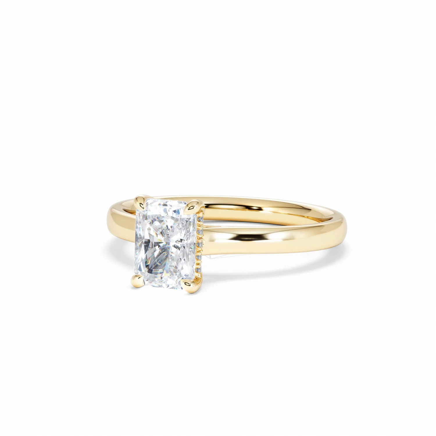 Amora Radiant 1.00ct Hidden Halo Lab Diamond Engagement Ring F/VS1 Set in 18K Gold - Image 85
