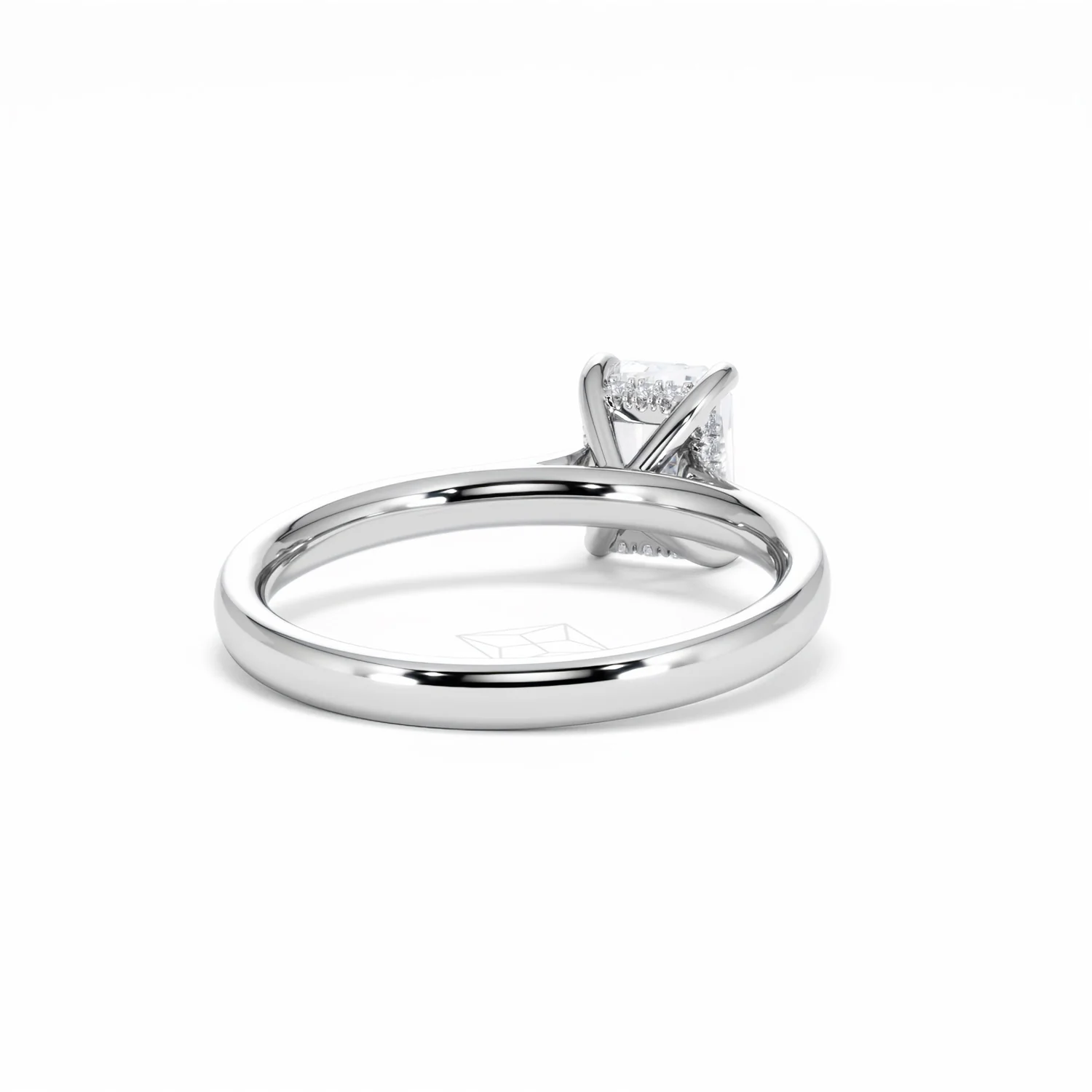 Amora Radiant 1.00ct Hidden Halo Lab Diamond Engagement Ring F/VS1 Set in 18K White Gold - Image 45