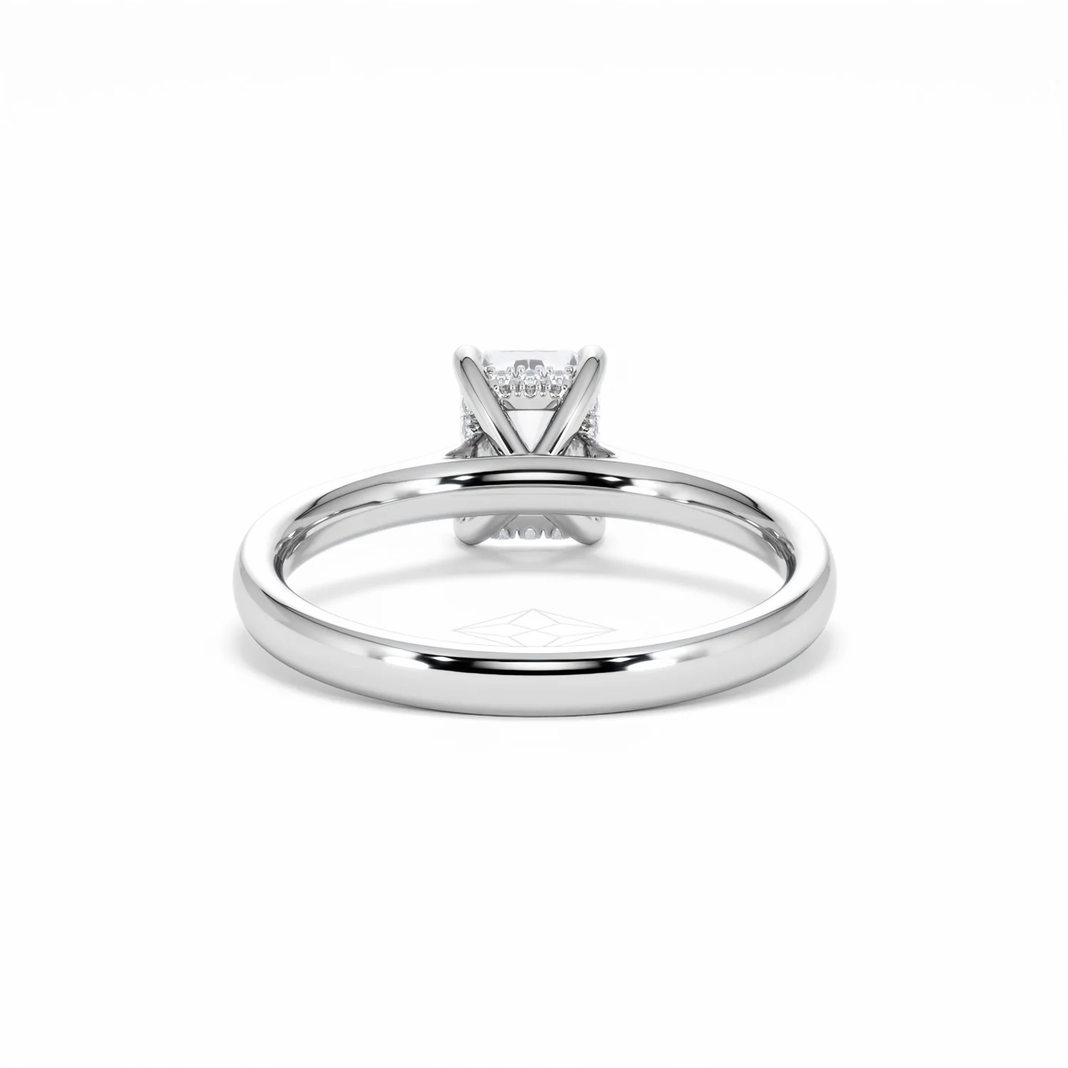 Amora Radiant 1.00ct Hidden Halo Lab Diamond Engagement Ring F/VS1 Set in 18K White Gold - Image 50