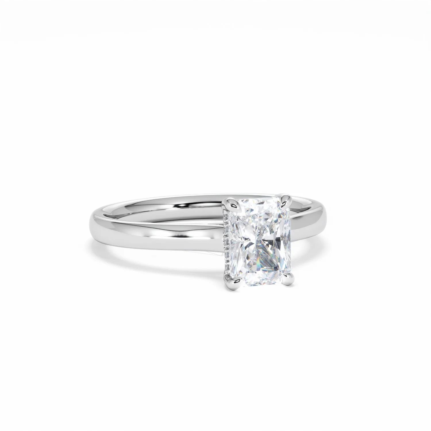 Amora Radiant 1.00ct Hidden Halo Lab Diamond Engagement Ring F/VS1 Set in Platinum - Image 14