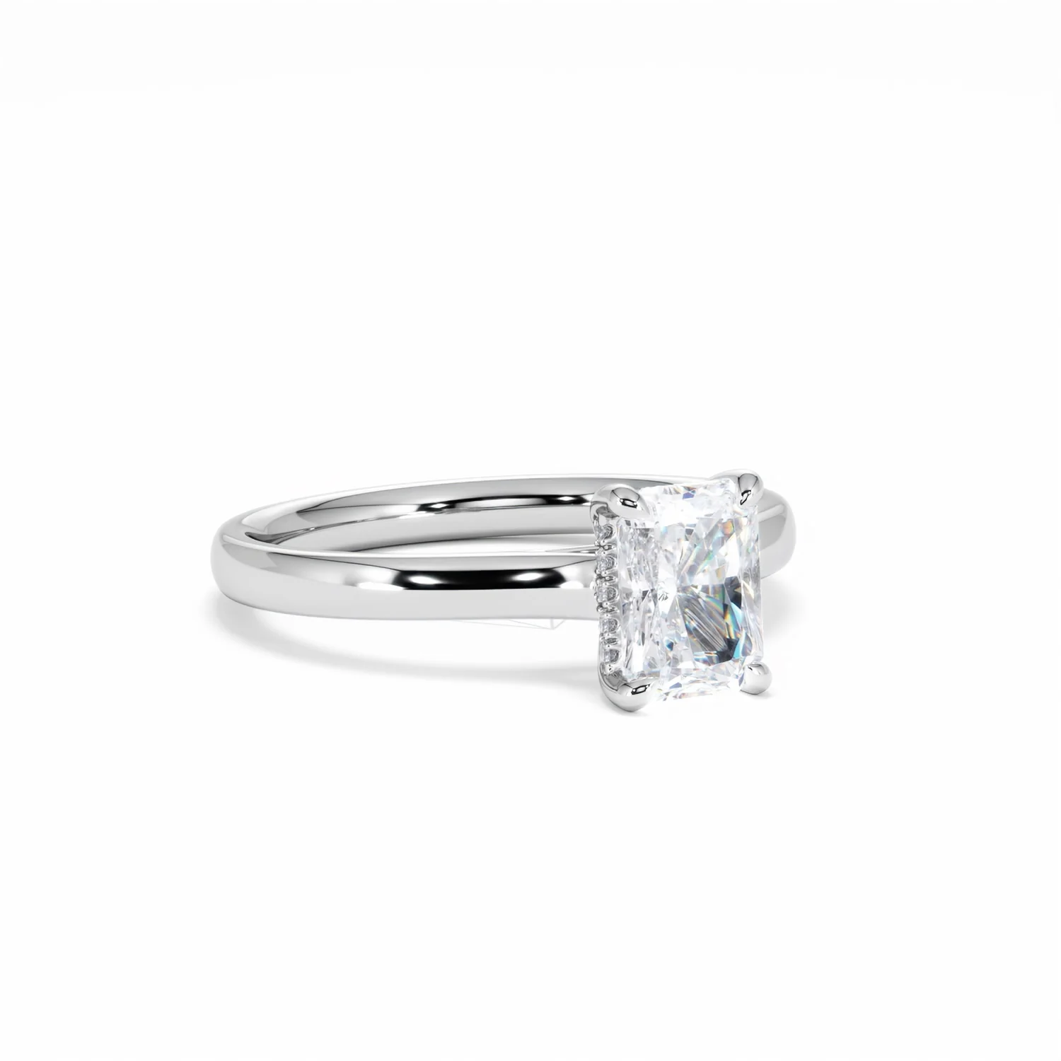 Amora Radiant 1.00ct Hidden Halo Lab Diamond Engagement Ring F/VS1 Set in Platinum - Image 16
