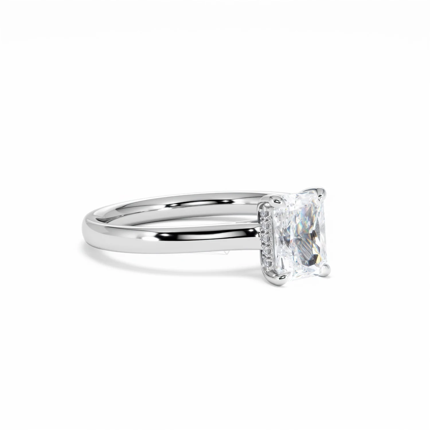 Amora Radiant 1.00ct Hidden Halo Lab Diamond Engagement Ring F/VS1 Set in Platinum - Image 18