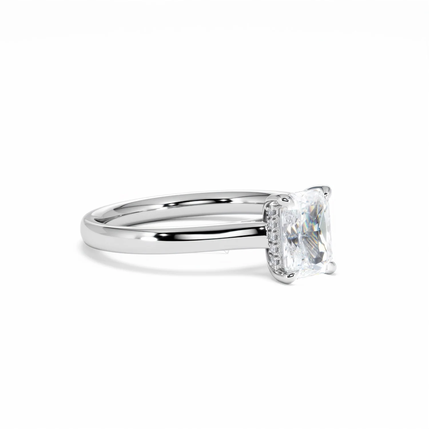 Amora Radiant 1.00ct Hidden Halo Lab Diamond Engagement Ring F/VS1 Set in Platinum - Image 19