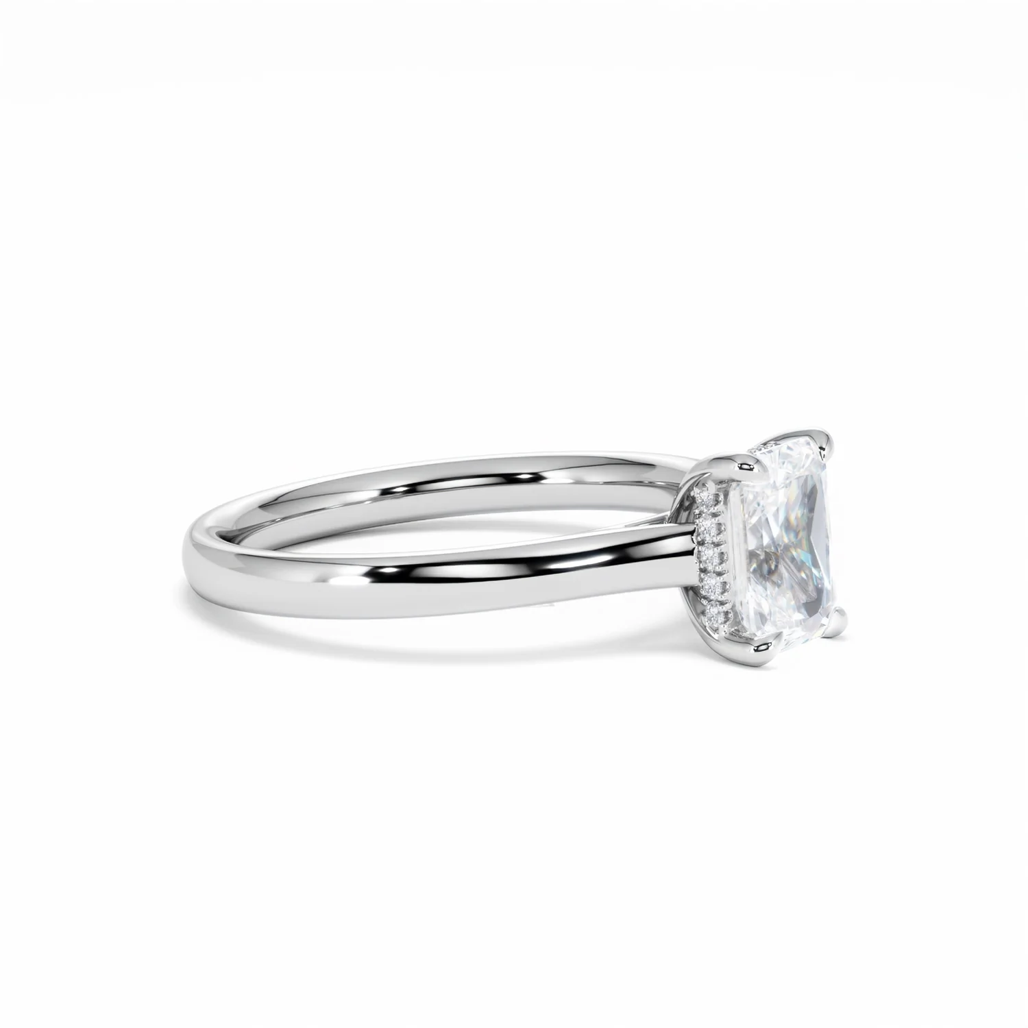 Amora Radiant 1.00ct Hidden Halo Lab Diamond Engagement Ring F/VS1 Set in Platinum - Image 22