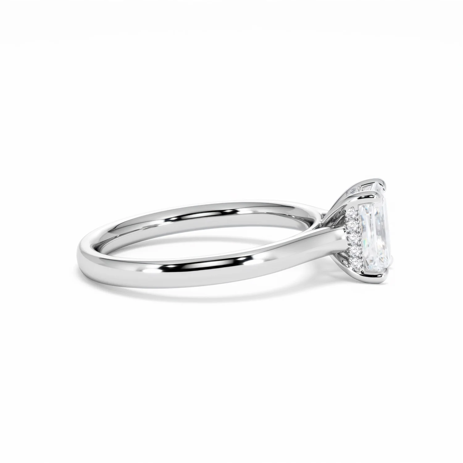 Amora Radiant 1.00ct Hidden Halo Lab Diamond Engagement Ring F/VS1 Set in Platinum - Image 28