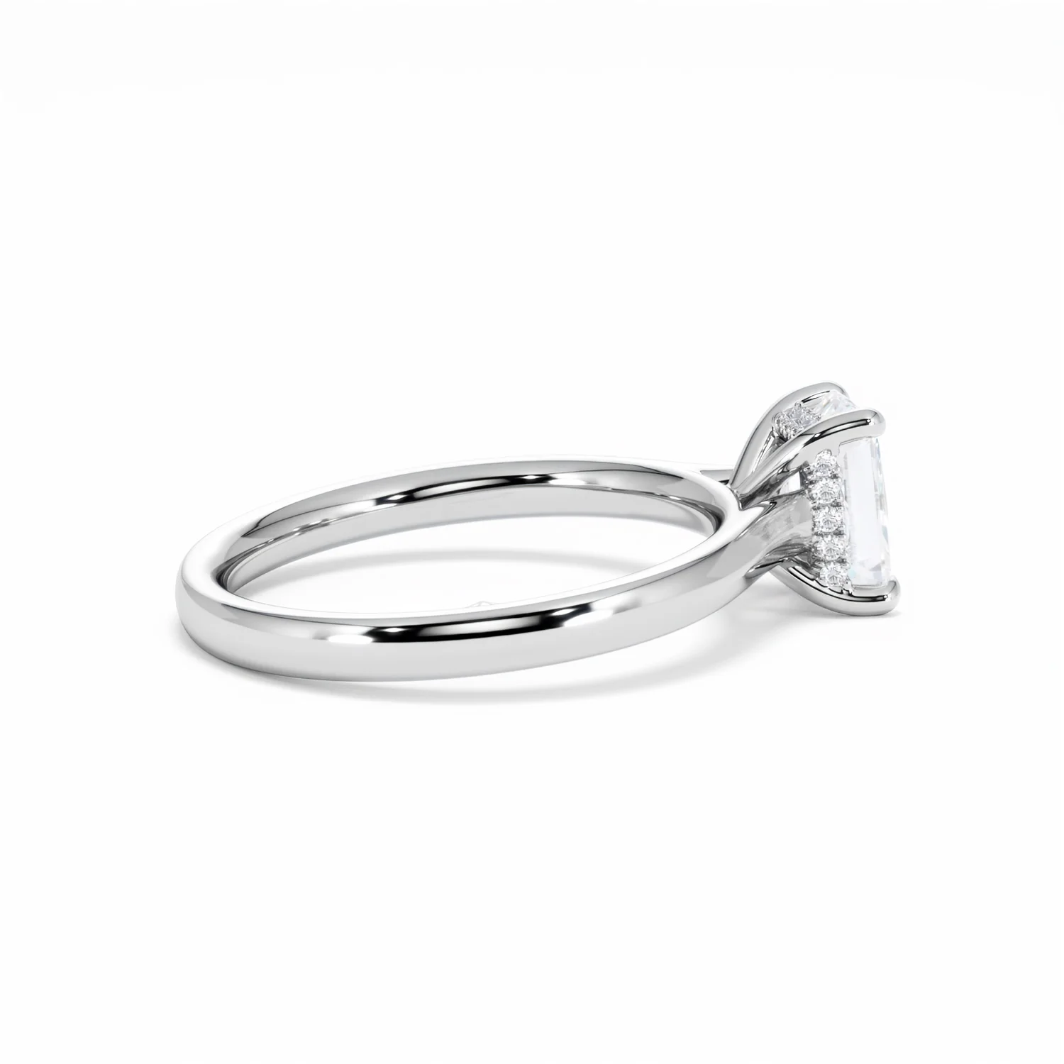 Amora Radiant 1.00ct Hidden Halo Lab Diamond Engagement Ring F/VS1 Set in Platinum - Image 33