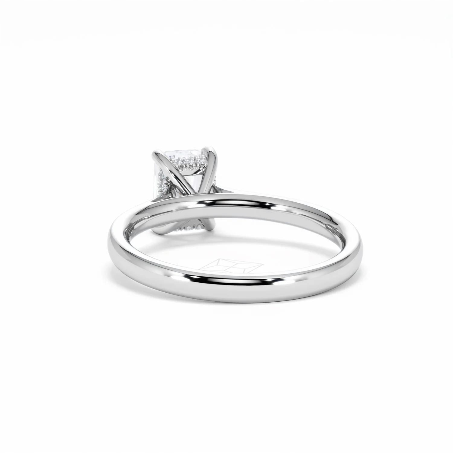 Amora Radiant 1.00ct Hidden Halo Lab Diamond Engagement Ring F/VS1 Set in Platinum - Image 54