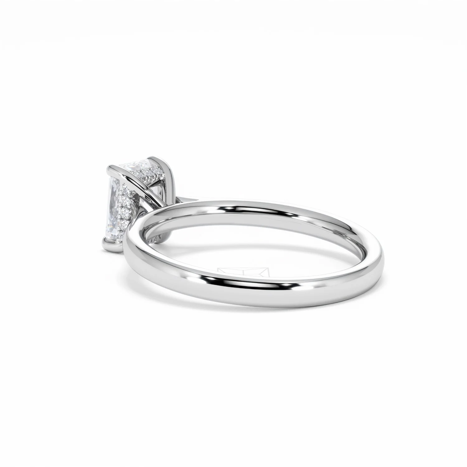 Amora Radiant 1.00ct Hidden Halo Lab Diamond Engagement Ring F/VS1 Set in Platinum - Image 60