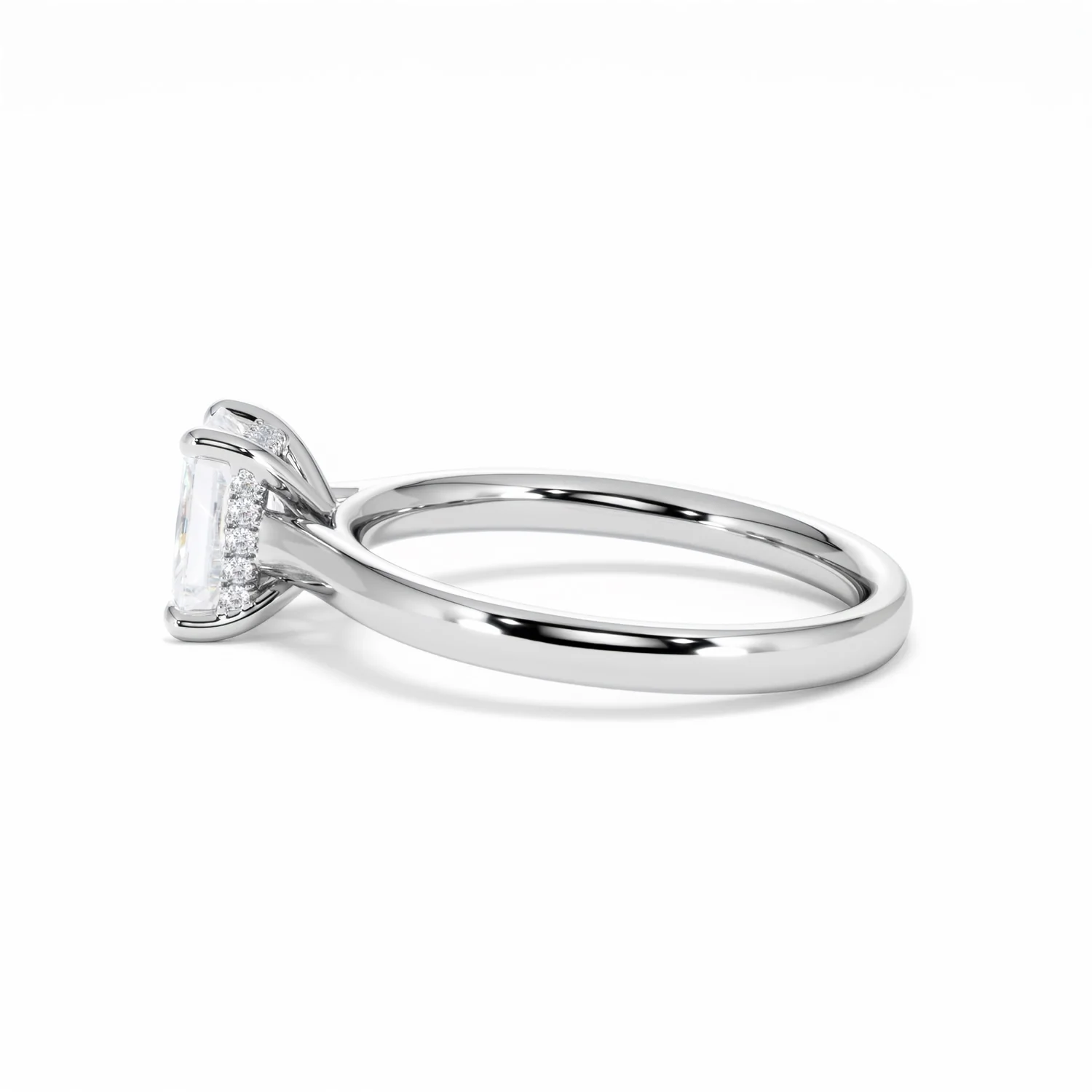 Amora Radiant 1.00ct Hidden Halo Lab Diamond Engagement Ring F/VS1 Set in Platinum - Image 68