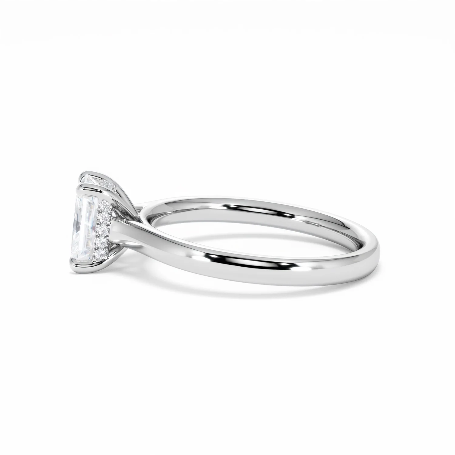 Amora Radiant 1.00ct Hidden Halo Lab Diamond Engagement Ring F/VS1 Set in Platinum - Image 70