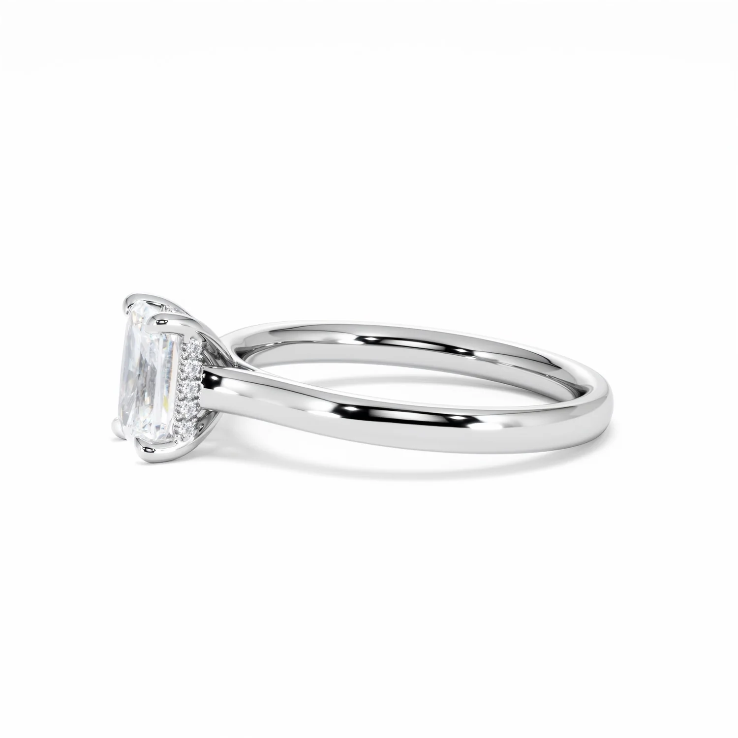 Amora Radiant 1.00ct Hidden Halo Lab Diamond Engagement Ring F/VS1 Set in Platinum - Image 74