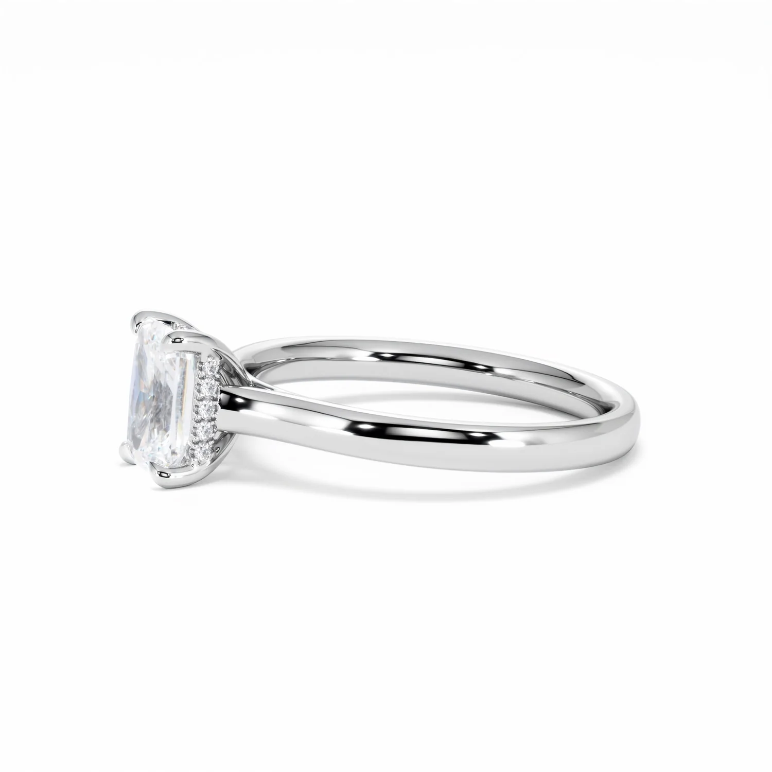 Amora Radiant 1.00ct Hidden Halo Lab Diamond Engagement Ring F/VS1 Set in Platinum - Image 75