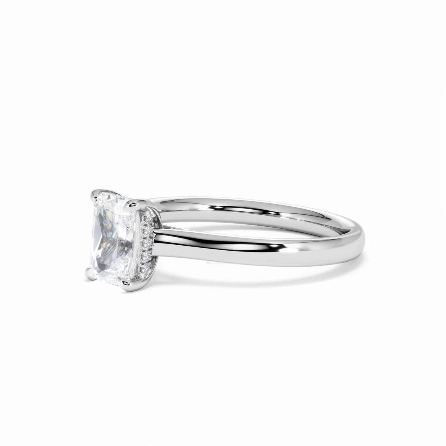 Amora Radiant 1.00ct Hidden Halo Lab Diamond Engagement Ring F/VS1 Set in Platinum - Image 79