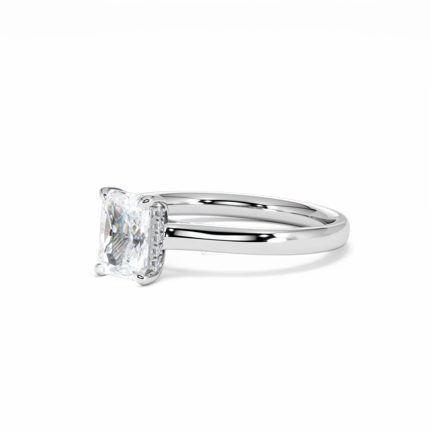 Amora Radiant 1.00ct Hidden Halo Lab Diamond Engagement Ring F/VS1 Set in Platinum - Image 81