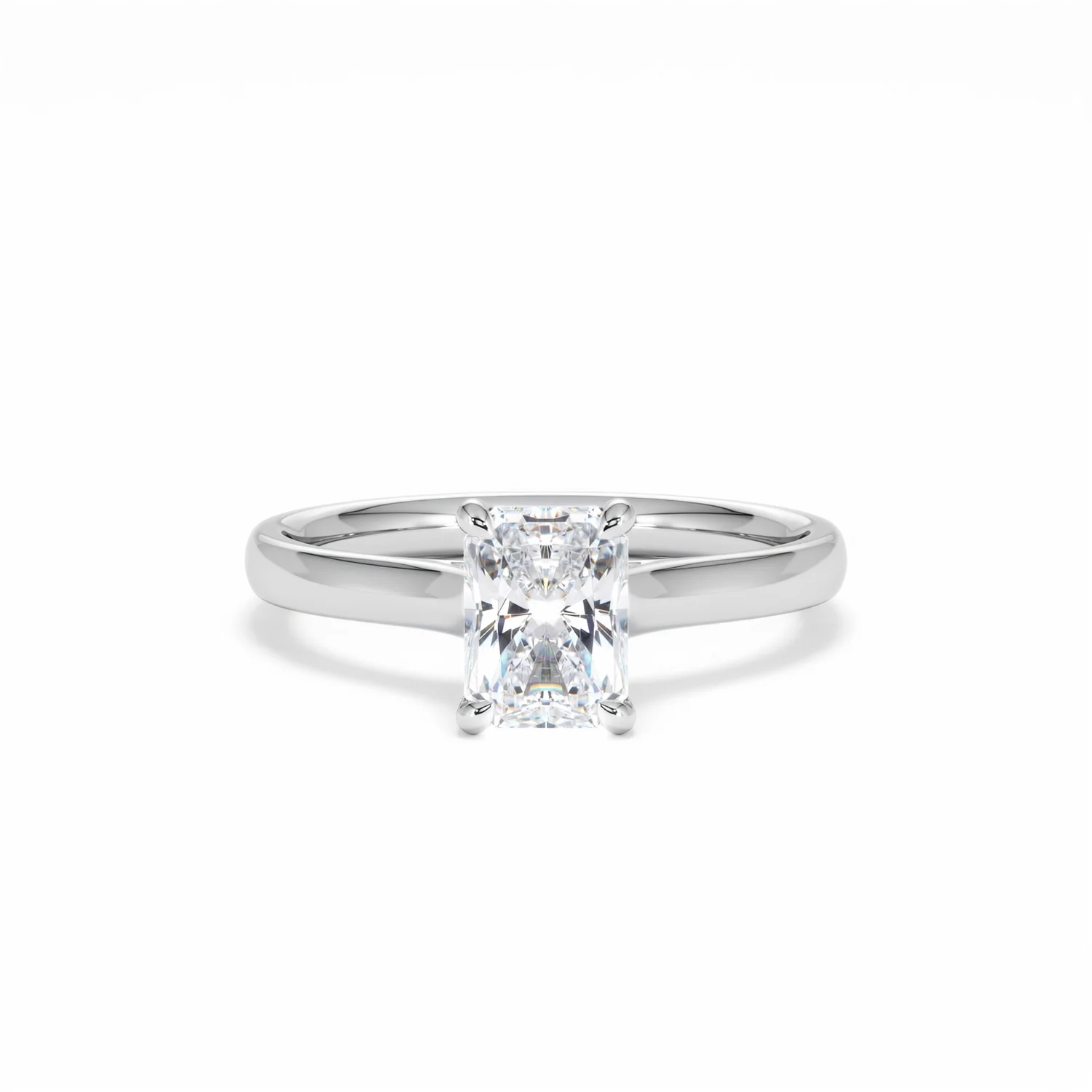 Amora Radiant 1.00ct Lab Diamond Engagement Ring F/VS1 Set in 18K White Gold - Image 10