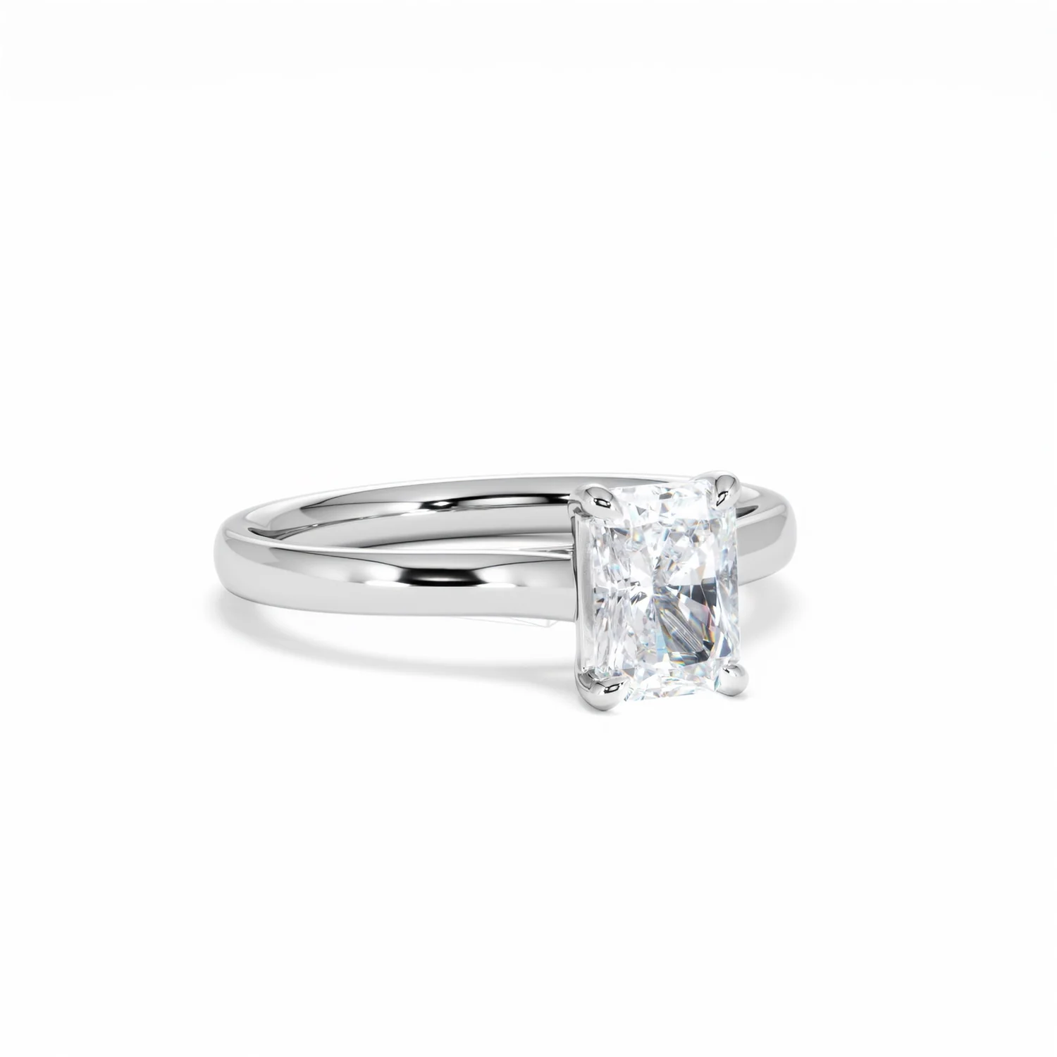 Amora Radiant 1.00ct Lab Diamond Engagement Ring F/VS1 Set in 18K White Gold - Image 15