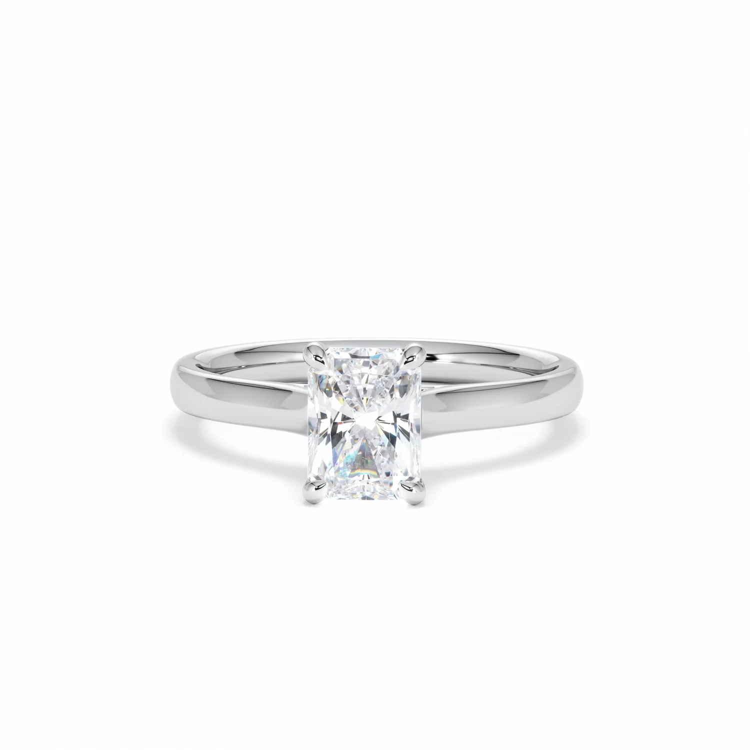Amora Radiant 1.00ct Lab Diamond Engagement Ring F/VS1 Set in 18K White Gold - Image 89