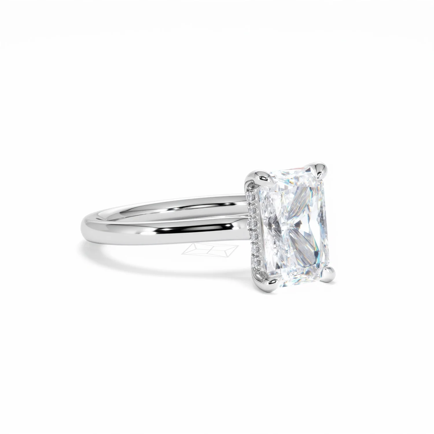 Amora Radiant 2.00ct Hidden Halo Lab Diamond Engagement Ring F/VS1 Set in 18K White Gold - Image 17