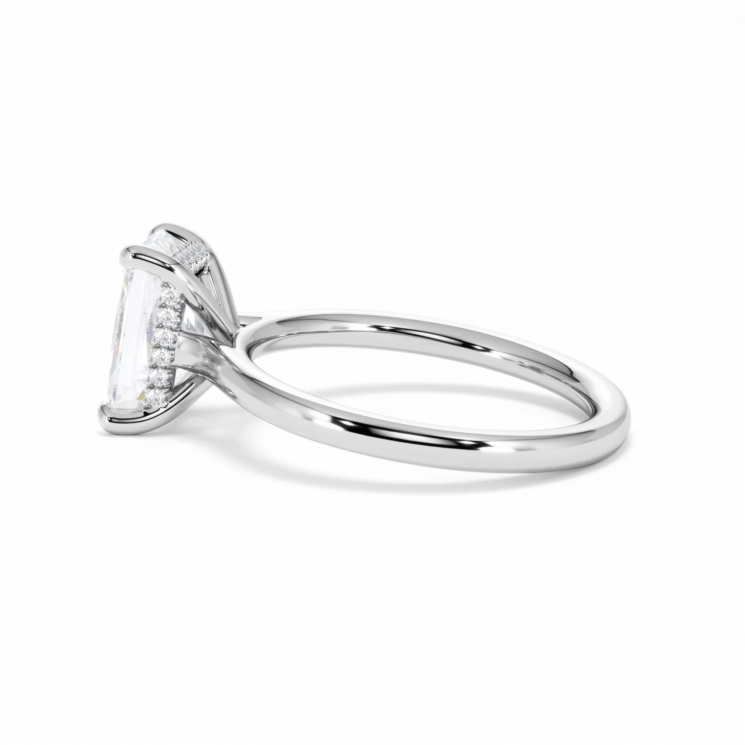 Amora Radiant 2.00ct Hidden Halo Lab Diamond Engagement Ring F/VS1 Set in 18K White Gold - Image 67