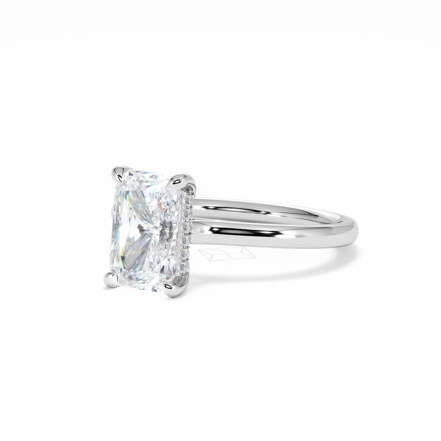 Amora Radiant 2.00ct Hidden Halo Lab Diamond Engagement Ring F/VS1 Set in 18K White Gold - Image 83