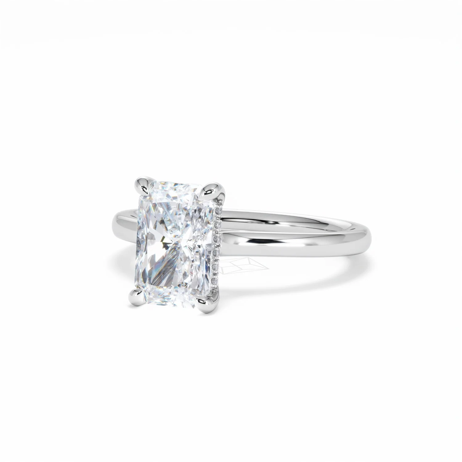 Amora Radiant 2.00ct Hidden Halo Lab Diamond Engagement Ring F/VS1 Set in 18K White Gold - Image 85