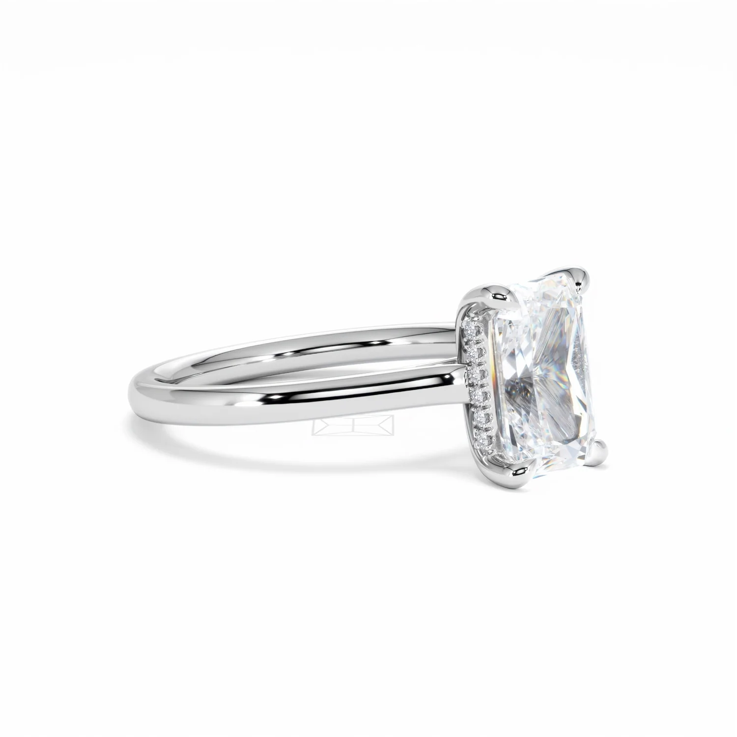 Amora Radiant 2.00ct Hidden Halo Lab Diamond Engagement Ring F/VS1 Set in Platinum - Image 20
