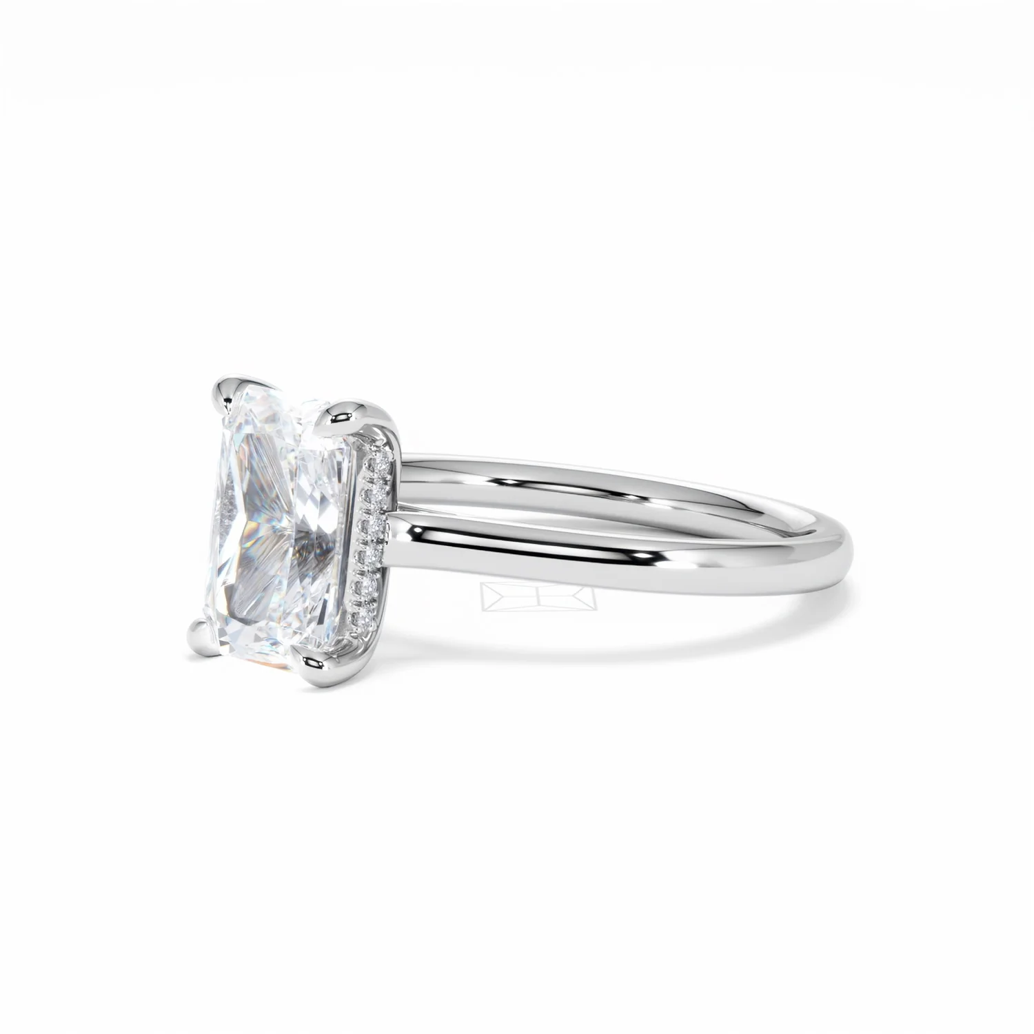 Amora Radiant 2.00ct Hidden Halo Lab Diamond Engagement Ring F/VS1 Set in Platinum - Image 80