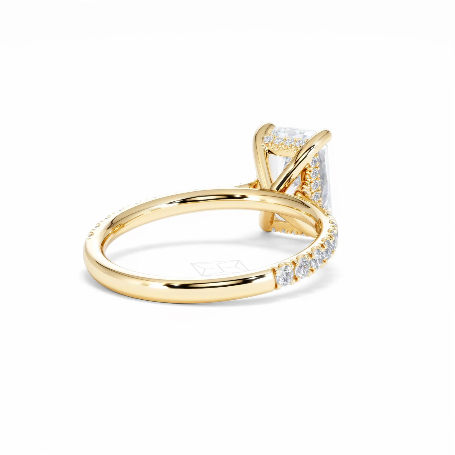 Amora Radiant 2.00ct Hidden Halo Lab Diamond Engagement Ring With Side Stones Set in 18K Gold - Image 42