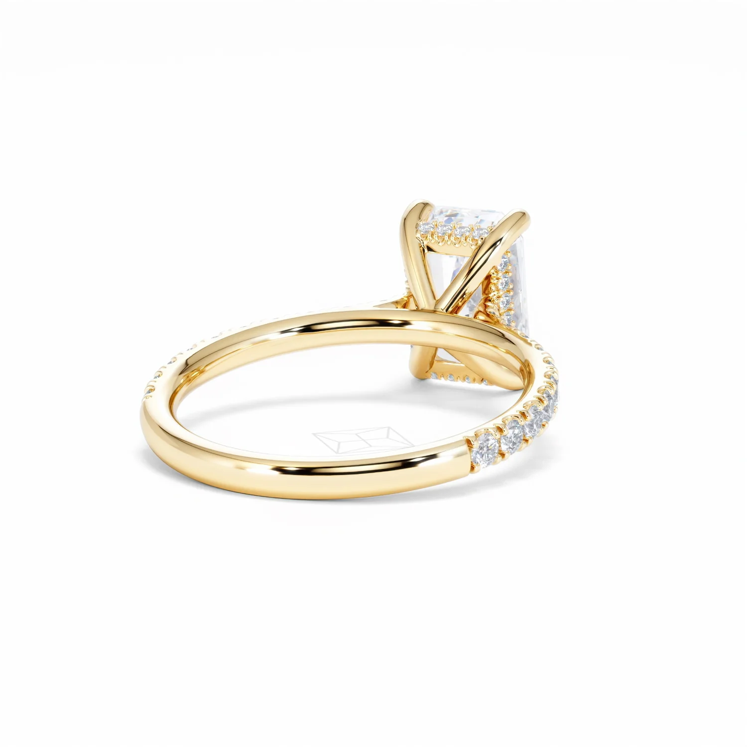 Amora Radiant 2.00ct Hidden Halo Lab Diamond Engagement Ring With Side Stones Set in 18K Gold - Image 43
