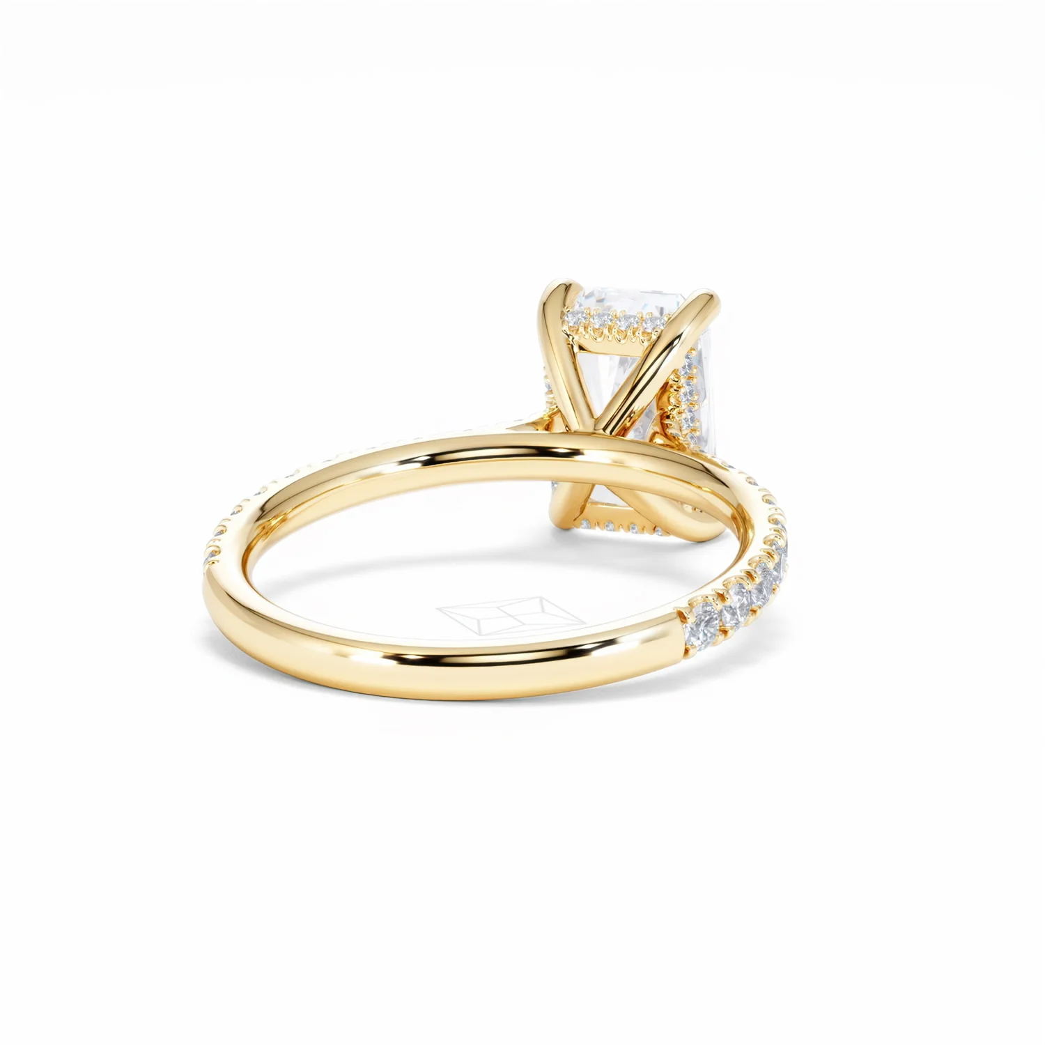 Amora Radiant 2.00ct Hidden Halo Lab Diamond Engagement Ring With Side Stones Set in 18K Gold - Image 44