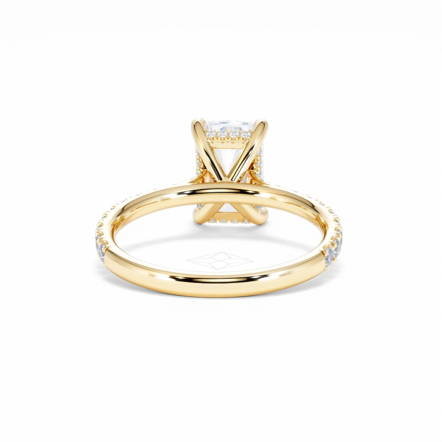 Amora Radiant 2.00ct Hidden Halo Lab Diamond Engagement Ring With Side Stones Set in 18K Gold - Image 48