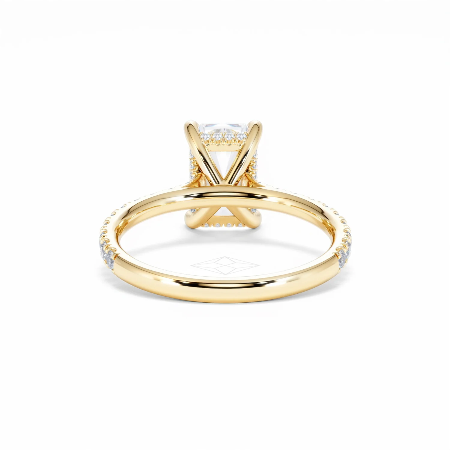 Amora Radiant 2.00ct Hidden Halo Lab Diamond Engagement Ring With Side Stones Set in 18K Gold - Image 49