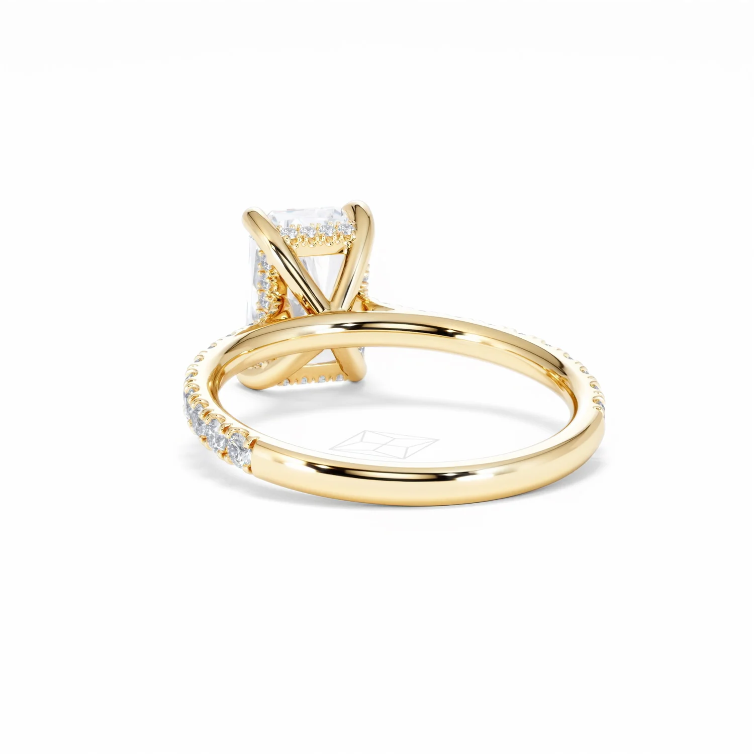 Amora Radiant 2.00ct Hidden Halo Lab Diamond Engagement Ring With Side Stones Set in 18K Gold - Image 53