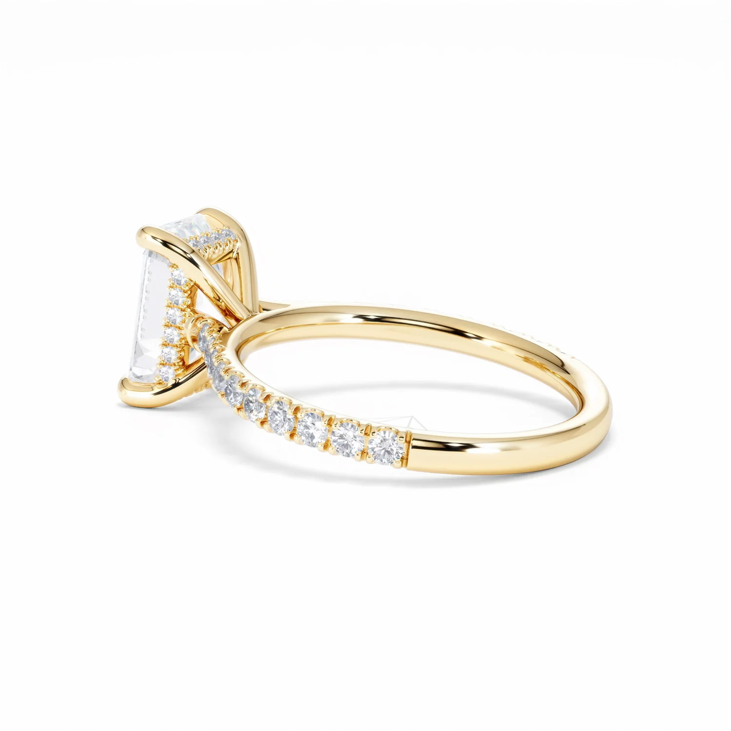 Amora Radiant 2.00ct Hidden Halo Lab Diamond Engagement Ring With Side Stones Set in 18K Gold - Image 62