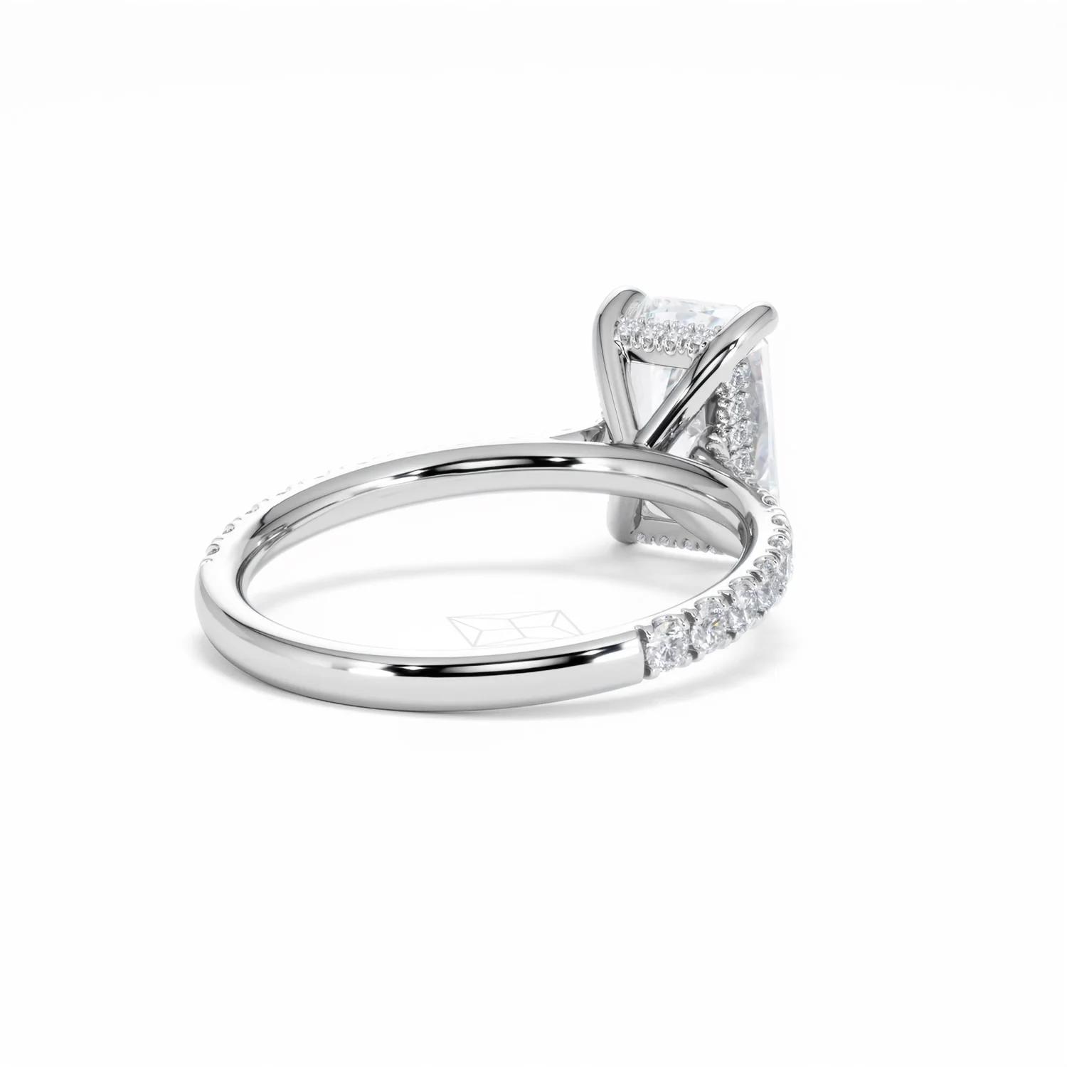 Amora Radiant 2.00ct Hidden Halo Lab Diamond Engagement Ring With Side Stones Set in Platinum - Image 43