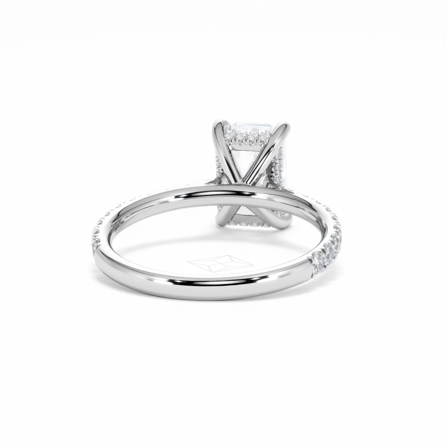 Amora Radiant 2.00ct Hidden Halo Lab Diamond Engagement Ring With Side Stones Set in Platinum - Image 47