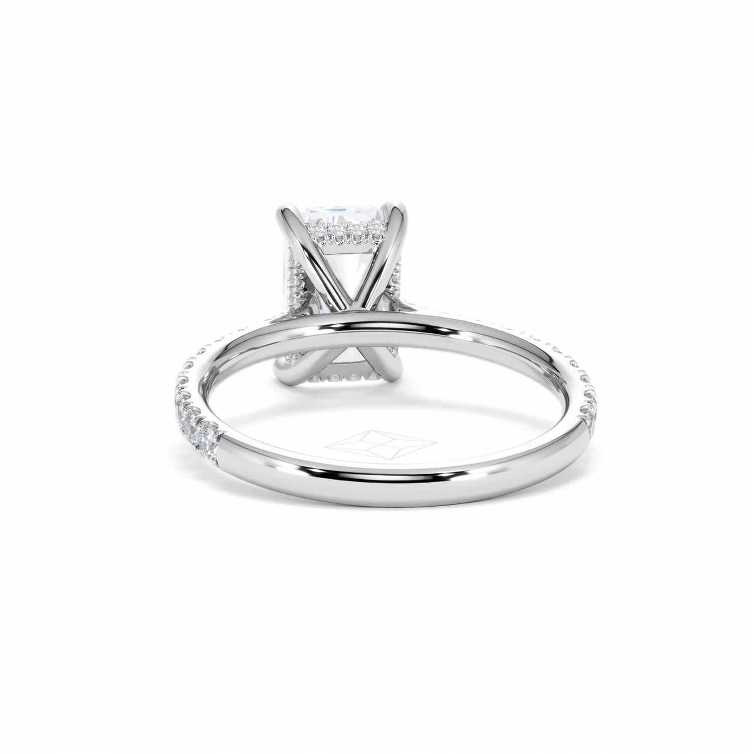 Amora Radiant 2.00ct Hidden Halo Lab Diamond Engagement Ring With Side Stones Set in Platinum - Image 52