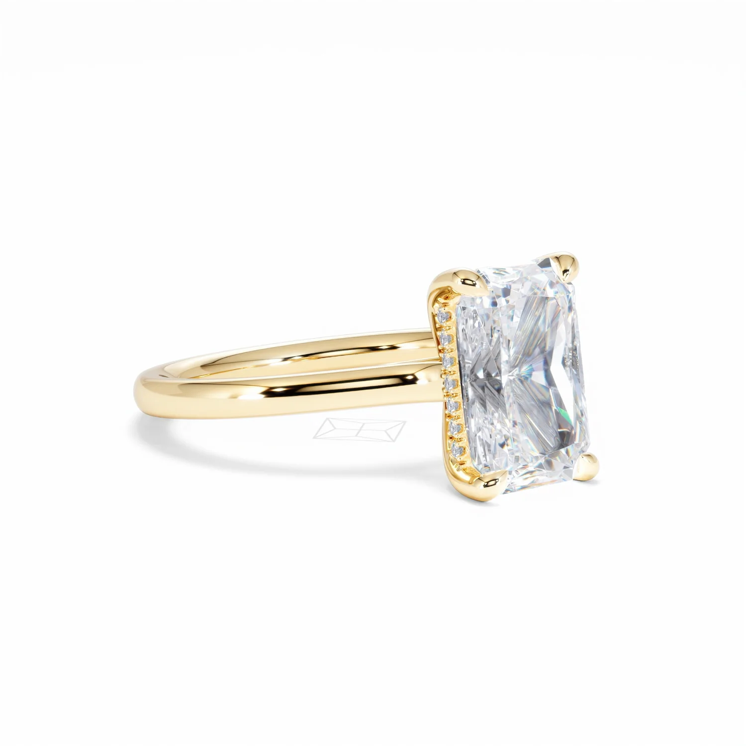 Amora Radiant 3.00ct Hidden Halo Lab Diamond Engagement Ring G/VS1 Set in 18K Gold - Image 18