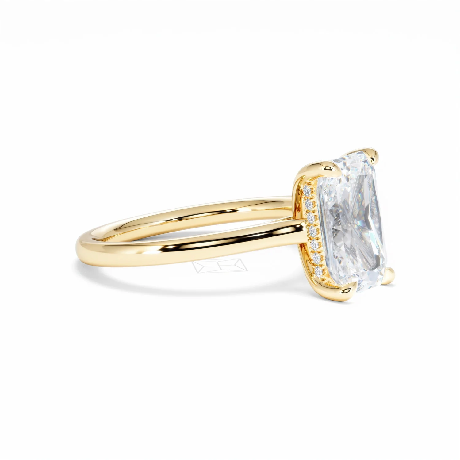 Amora Radiant 3.00ct Hidden Halo Lab Diamond Engagement Ring G/VS1 Set in 18K Gold - Image 22