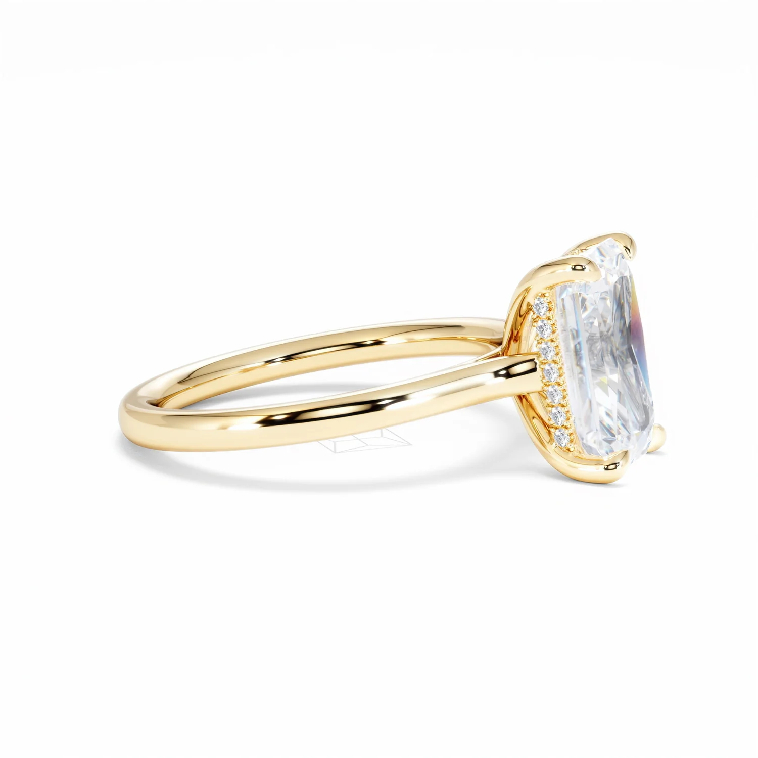 Amora Radiant 3.00ct Hidden Halo Lab Diamond Engagement Ring G/VS1 Set in 18K Gold - Image 25
