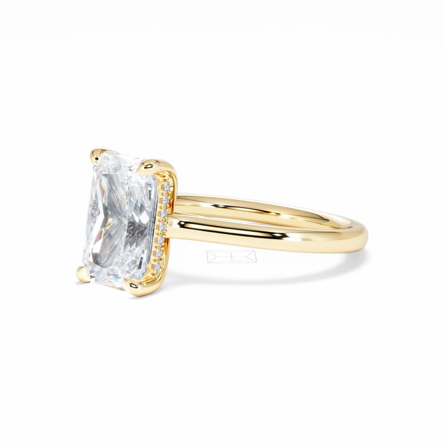 Amora Radiant 3.00ct Hidden Halo Lab Diamond Engagement Ring G/VS1 Set in 18K Gold - Image 80