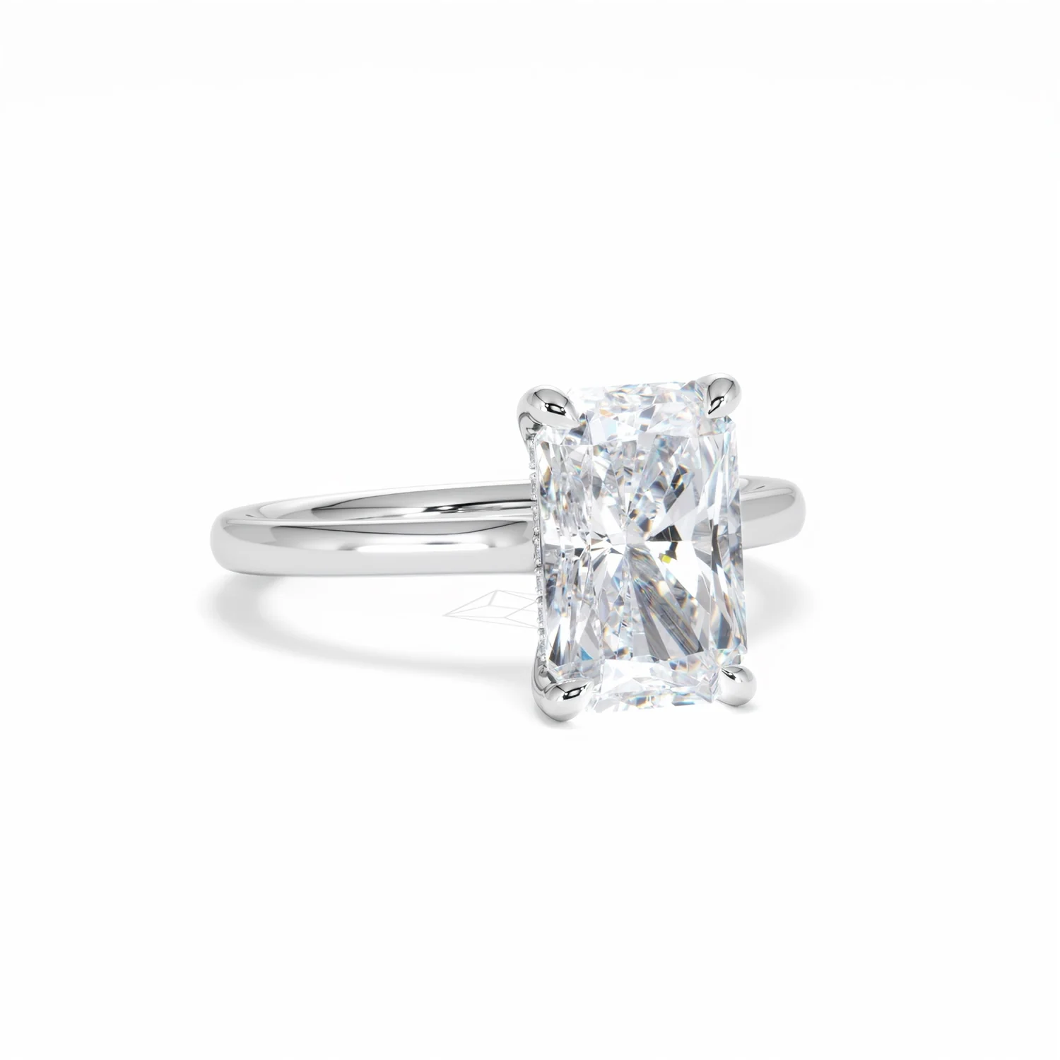 Amora Radiant 3.00ct Hidden Halo Lab Diamond Engagement Ring G/VS1 Set in 18K White Gold - Image 12