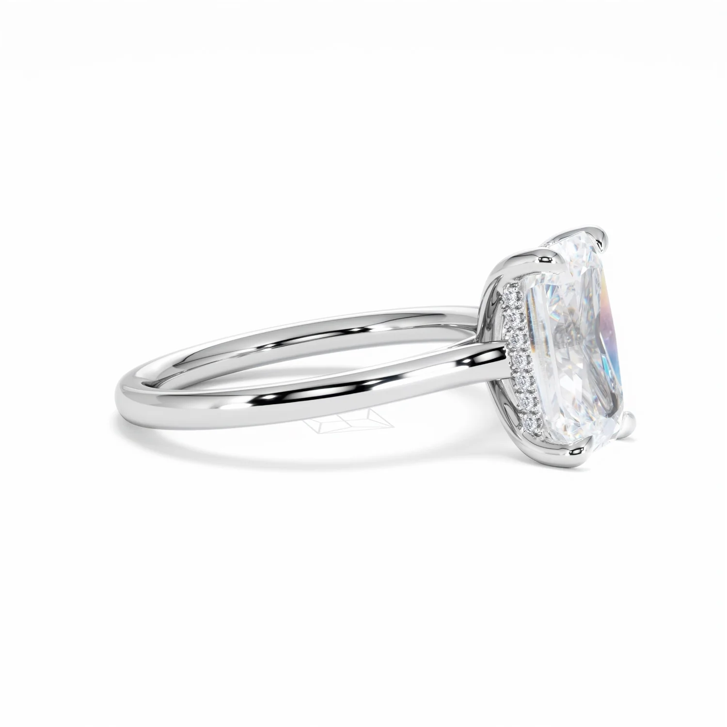 Amora Radiant 3.00ct Hidden Halo Lab Diamond Engagement Ring G/VS1 Set in 18K White Gold - Image 22
