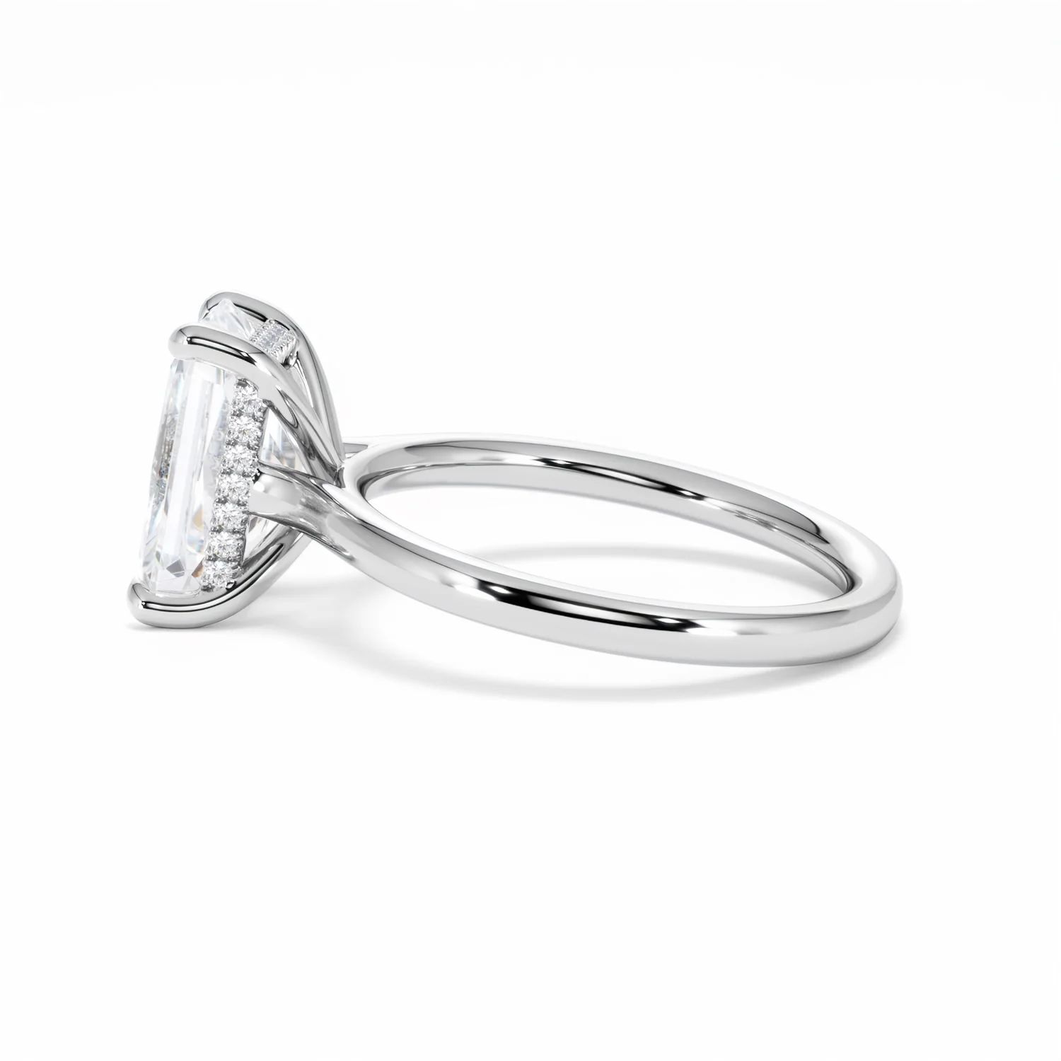 Amora Radiant 3.00ct Hidden Halo Lab Diamond Engagement Ring G/VS1 Set in 18K White Gold - Image 66