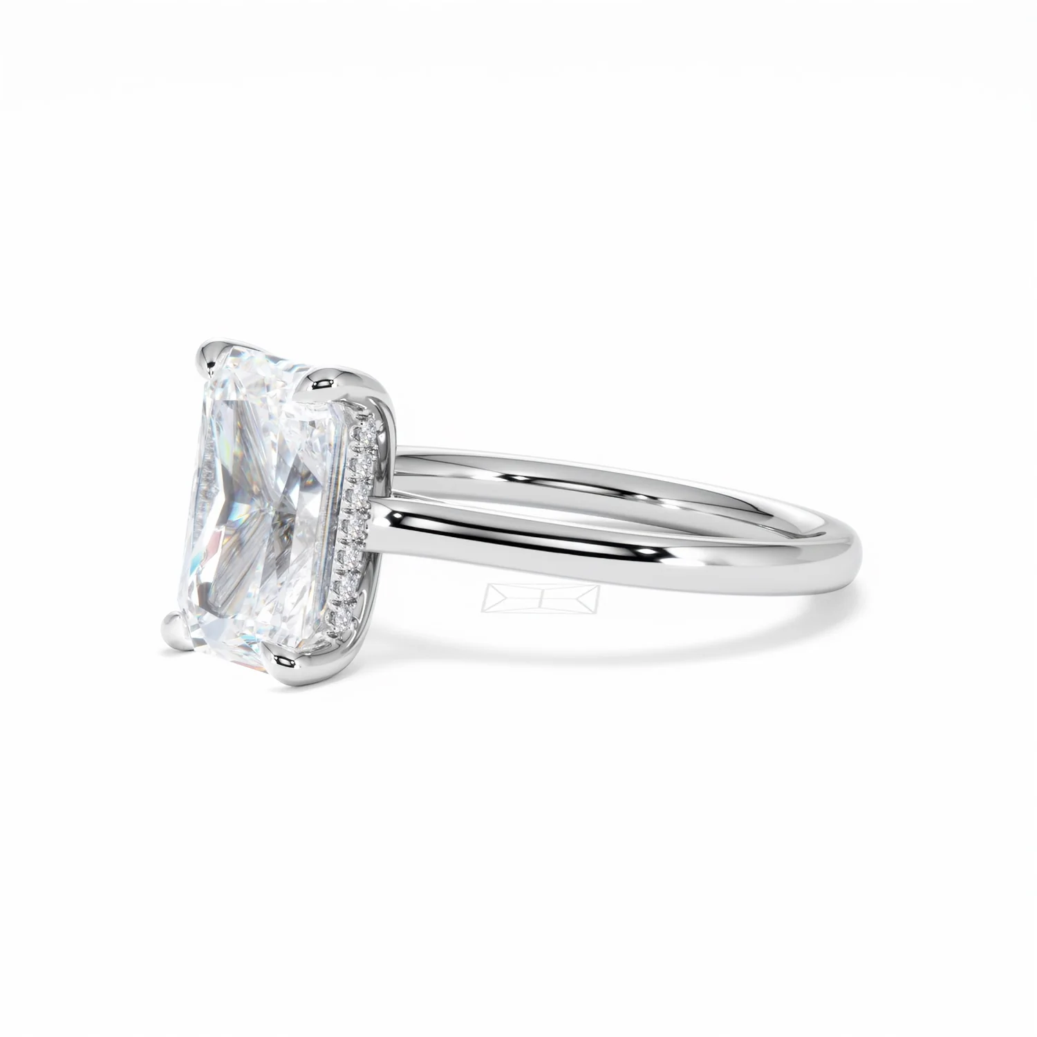 Amora Radiant 3.00ct Hidden Halo Lab Diamond Engagement Ring G/VS1 Set in 18K White Gold - Image 77