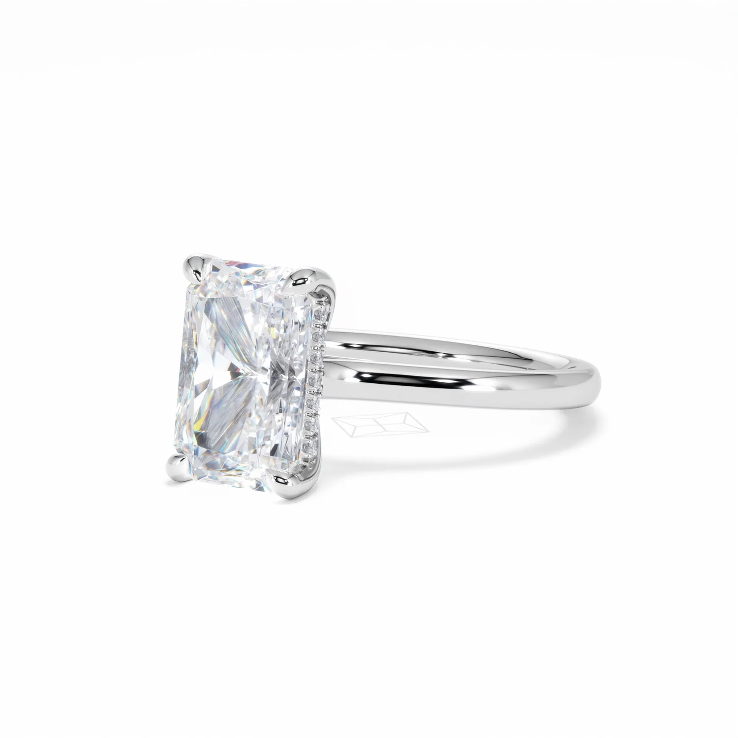 Amora Radiant 3.00ct Hidden Halo Lab Diamond Engagement Ring G/VS1 Set in 18K White Gold - Image 81