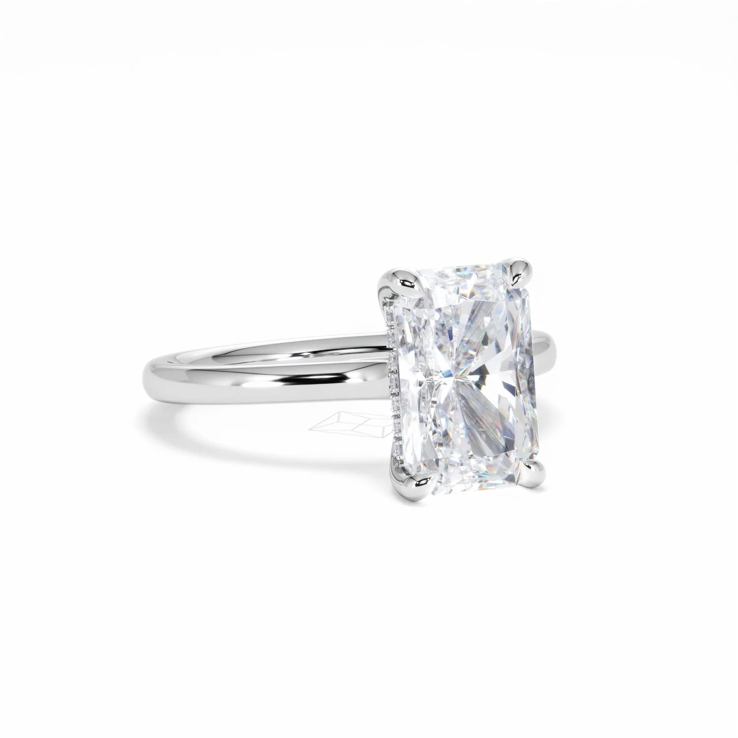 Amora Radiant 3.00ct Hidden Halo Lab Diamond Engagement Ring G/VS1 Set in Platinum - Image 13