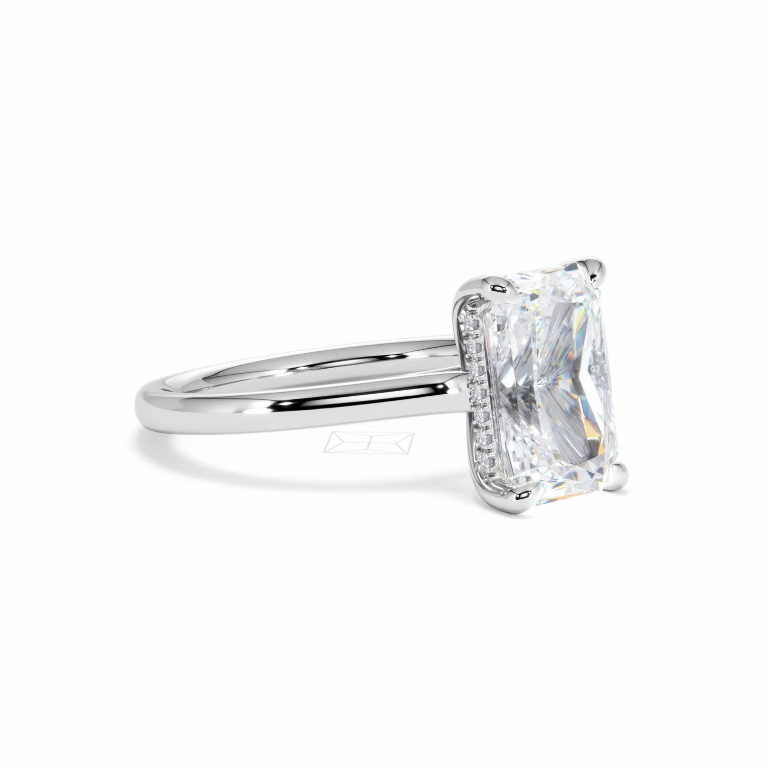 Amora Radiant 3.00ct Hidden Halo Lab Diamond Engagement Ring G/VS1 Set in Platinum - Image 17