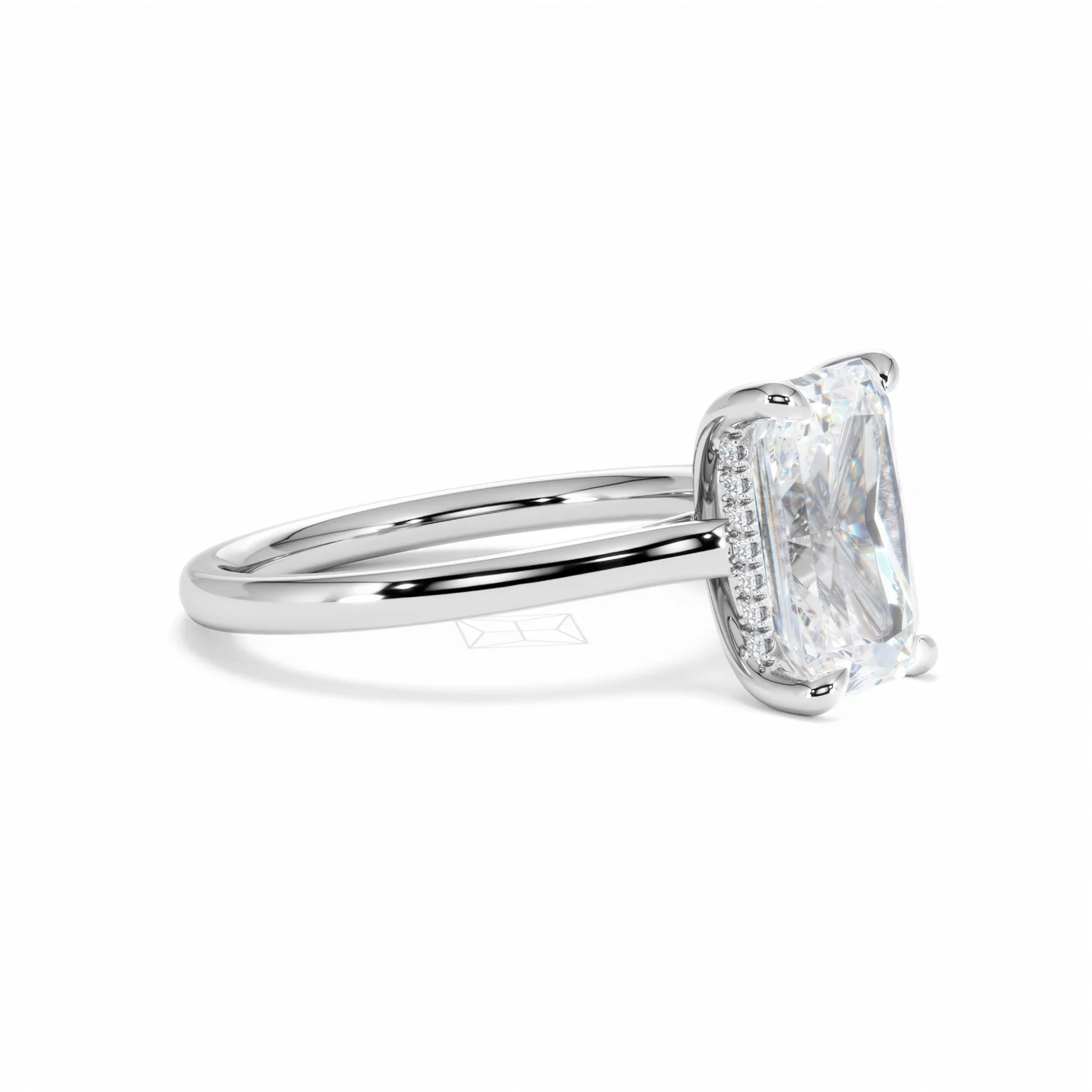 Amora Radiant 3.00ct Hidden Halo Lab Diamond Engagement Ring G/VS1 Set in Platinum - Image 20